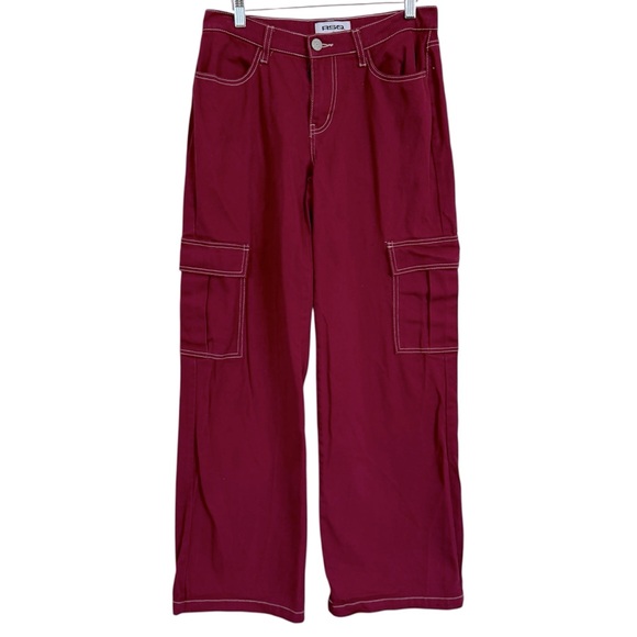 RSQ Pants - RSQ Women'sSize 26 Low Rise Wide Leg Cargo Jeans Garnet Baggy Y2K